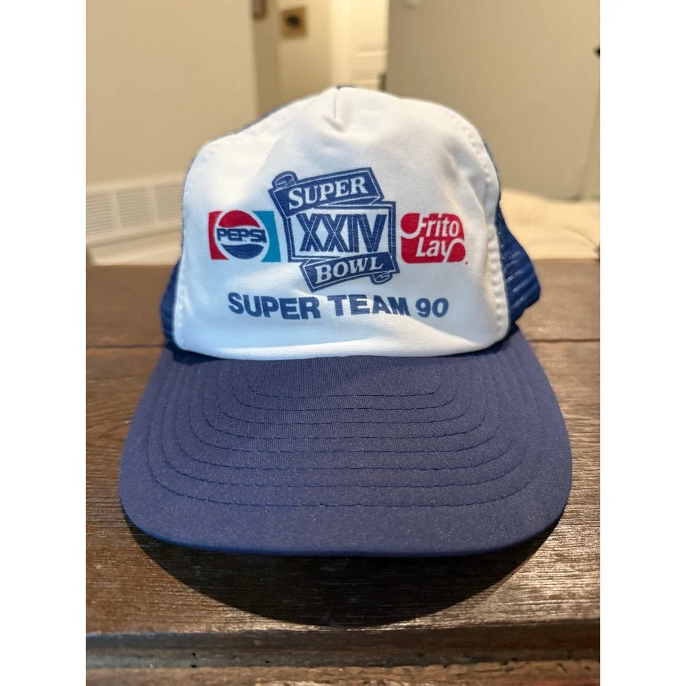 VTG Vintage Super Bowl XXIV Frito Lay Pepsi Super‎ Team 90 Trucker Hat Snapback